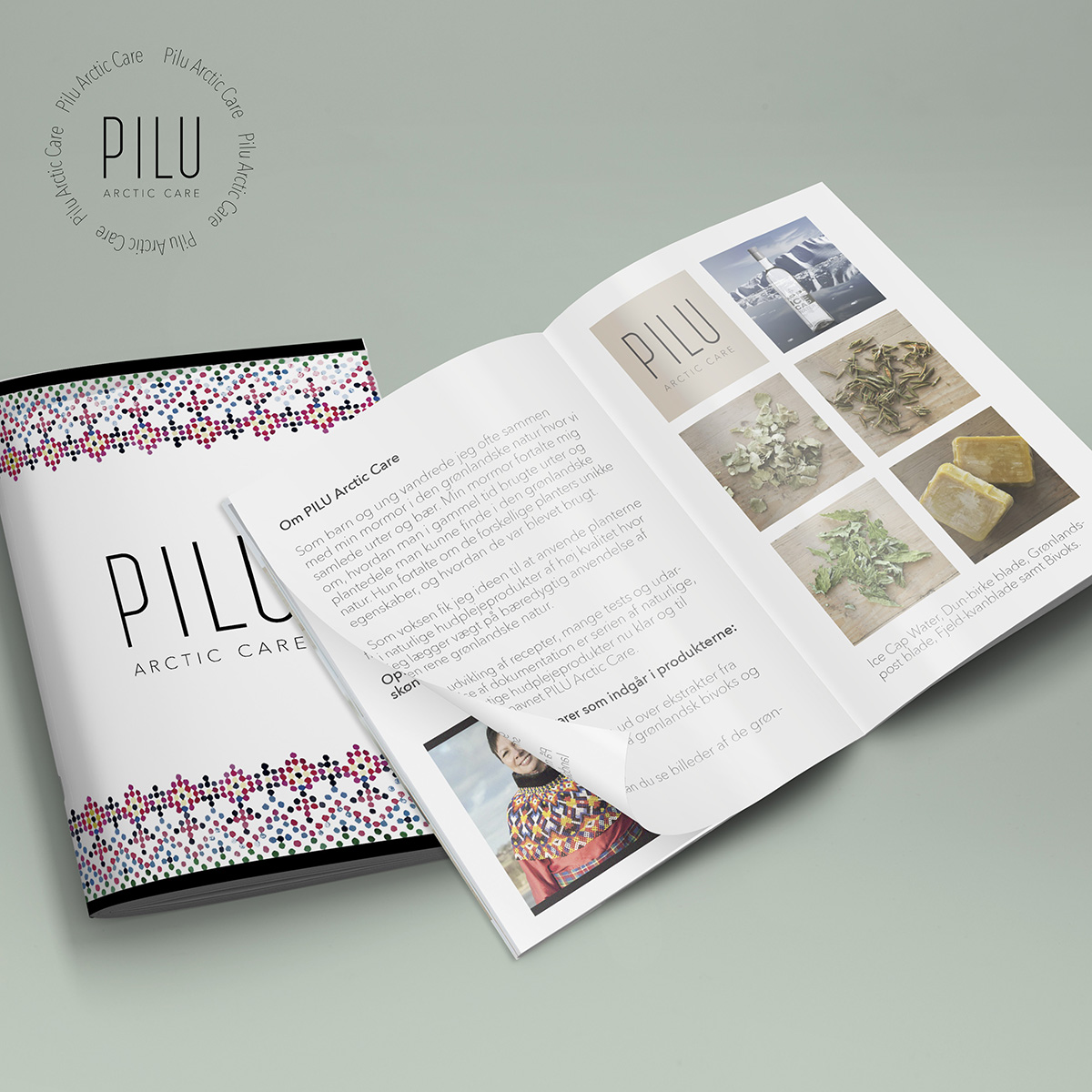 Pilu Arctic Care grafisk design katalog af Ann Christina Lykke